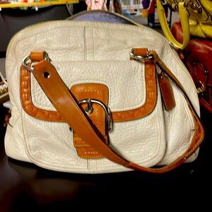 Coach, Soho Dome, white leather bag
